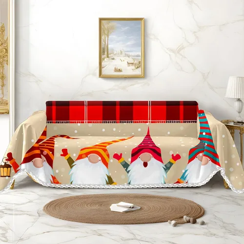 Vista 15 de Funda de sofá con estampado de muñeco de nieve de Navidad, fundas de sofá para sillón, funda resistente a las manchas, protector universal de muebles