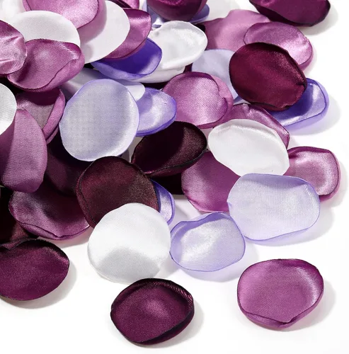 Vista 16 de Tigeen 600 pétalos de rosas artificiales color azul polvoriento francés