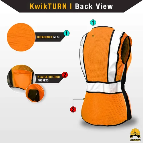 Vista 3 de KwikSafety RoadBOSS Econ & Premium Safety Vest for Women Class 2 ANSI OSHA