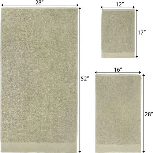 Vista 2 de Kaufman - Juego de toallas de baño bordadas personalizadas de calidad de hotel, toalla de mano y toallas para los dedos, 100% algodón para baño