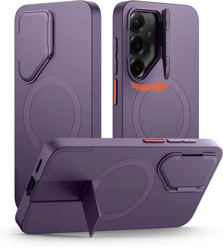 Vista 51 de SURITCH Funda para teléfono Samsung Galaxy S26 Plus, cubierta protectora magnética con cubierta de cámara y soporte de metal ajustable para Galaxy