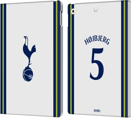 Vista 11 de Head Case Designs Officially Licensed Tottenham Hotspur F.C. Cristian Romero 2022/23 Players Home Kit Leather Wallet Case Compatible with Apple iPad
