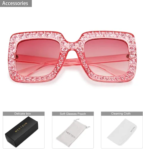 Vista 6 de ROYAL GIRL Elton - Gafas de sol cuadradas con diamantes de imitación de gran