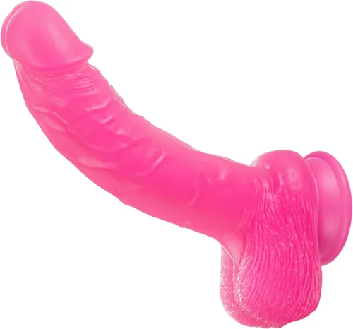 Vista 10 de Consolador realista ideal para principiantes, diseño de silicona con potente ventosa para placer anal y punto G sin manos, juguete anal