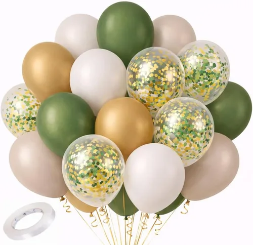 Vista 10 de Kit de guirnalda de globos azules y blancos plateados, 60 globos de látex de confeti azul cromado, blanco y plateado de 12 pulgadas para baby