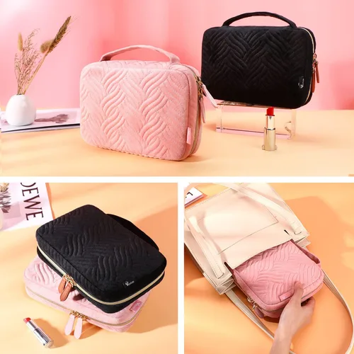 Vista 7 de Voova Estuche organizador de joyas de viaje pequeña bolsa de almacenamiento de joyas de viaje para mujeres y niñas bolsa portátil para anillos