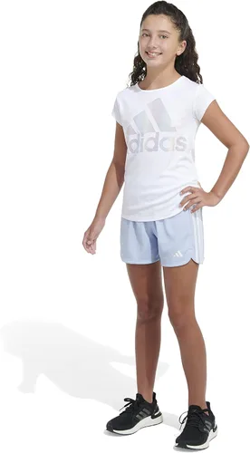 Vista 4 de adidas Aeroready 3s Pacer Mesh Gym Running Shorts para Niña