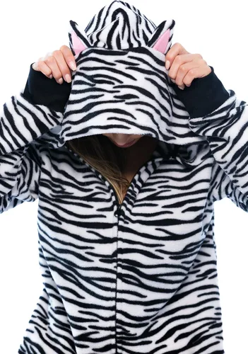 Vista 5 de Just Love - Pijama tipo enterizo para adultos con estampado de piel de animal