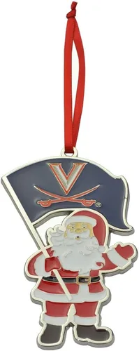 Vista 2 de Adorno navideño de metal Santa Auburn Tigers