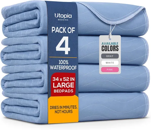 Vista 8 de Utopia Bedding Almohadillas lavables reutilizables 18" x 24" (Paquete de 4), almohadillas de cama impermeables de alta absorción para incontinencia