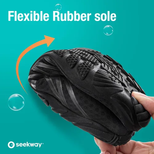 Vista 2 de SEEKWAY - Zapatos para usar en agua para adultos, unisex, tipo calcetín, de secado rápido, que brindan sensación de pies descalzos para la playa