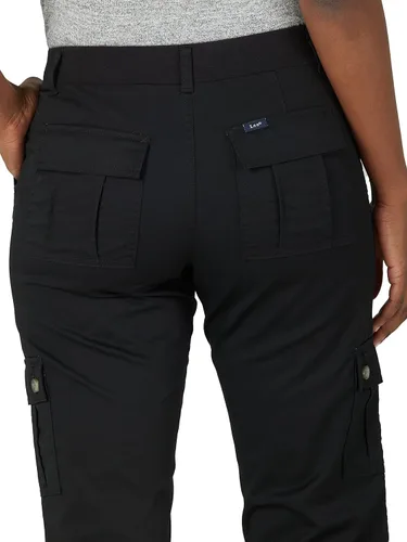 Vista 4 de Lee Pantalón capri tipo cargo flexible para mujer, talla grande, ultra lux, cómodo