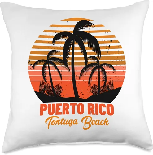 Vista 4 de Tortuga Beach Puerto Rico Throw Pillow