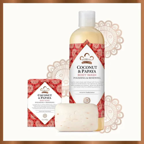Vista 7 de Nubian Heritage gel de ducha de té verde y oliva