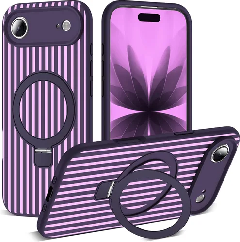 Vista 157 de SKYLMW Funda diseñada para iPhone 11 con soporte magnético invisible Compatible con Mag-Safe, a prueba de caídas de grado militar, a prueba