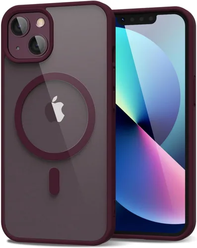 Vista 210 de oakxco Funda magnética transparente compatible con Magsafe, bonita funda delgada y transparente de poliuretano termoplástico no amarillenta, carcasa
