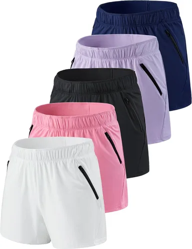 Vista 17 de Paquete de 1 o 5 pantalones cortos de entrenamiento para mujer con Negro