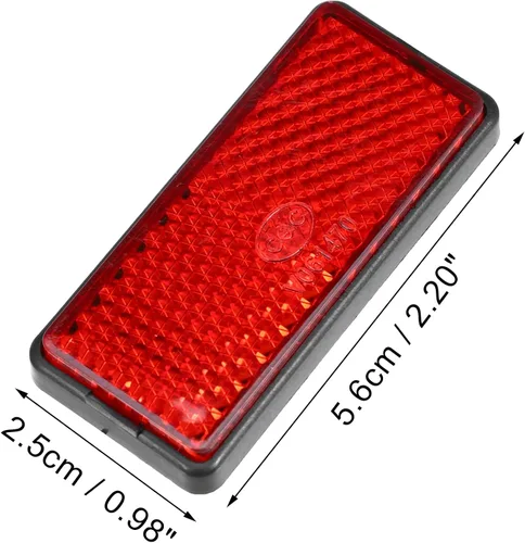 Vista 4 de X AUTOHAUX 6 piezas Reflectores rectangulares adhesivos de seguridad para radios reflectantes autoadhesivos para postes de puerta, autos, remolques