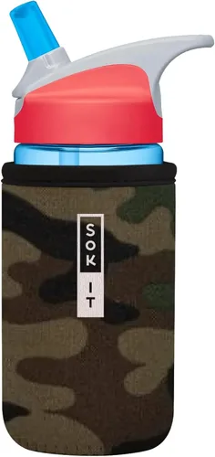 Vista 166 de Sok It BotlSok Funda para botella de agua con cubierta de neopreno aislante (Floral abstracto, se ajusta a CamelBak o Nalgene de 12 onzas)