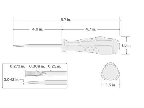 Vista 7 de TEKTON Destornillador ranurado de 1/4 pulgadas x 4 pulgadas 26623