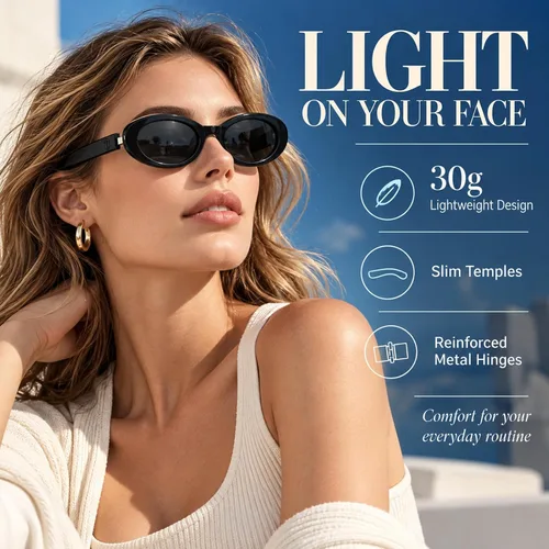 Vista 6 de AI Smart Glasses, Fashion Bluetooth Sunglasses Cat Eye Frame Thin Temples