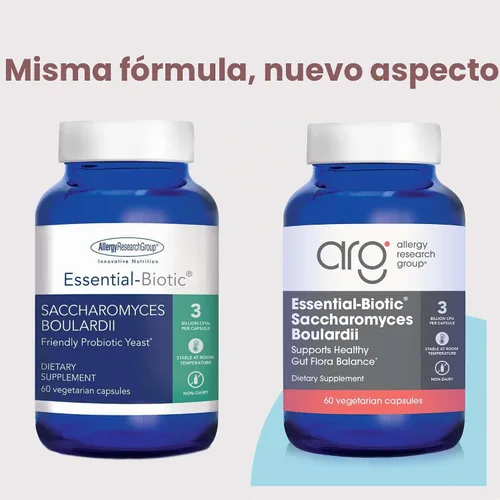 Vista 2 de Allergy Research Group - Probióticos Saccharomyces Boulardii para la salud gastrointestinal - Cápsulas de 60 ct