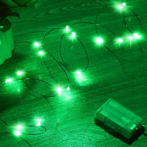 Vista 9 de Ariceleo Mini guirnalda de luces de Halloween que funcionan con pilas, 1 paquete de luces nocturnas de alambre de cobre, 3 luces AAA para Naranja