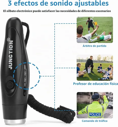 Vista 4 de Electronic Whistle 3 Pack, 3 Tones High Volume Handheld Electronic Whistles Electric Whistle with Lanyard Outdoor Sport Whistle for Coaches