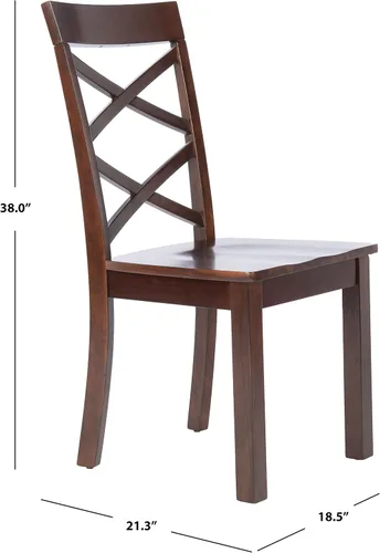 Vista 10 de Safavieh Home Collection Ainslee - Silla de comedor marrón de 18 pulgadas (juego de 2)