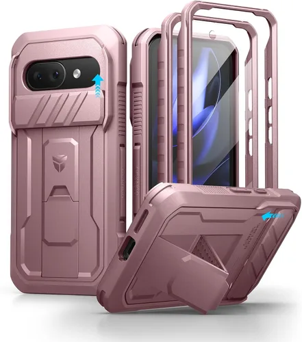 Vista 13 de Dexnor Funda para Google Pixel 9 Pro XL con cubierta deslizante para cámara y protector de pantalla integrado y soporte de alta resistencia, funda