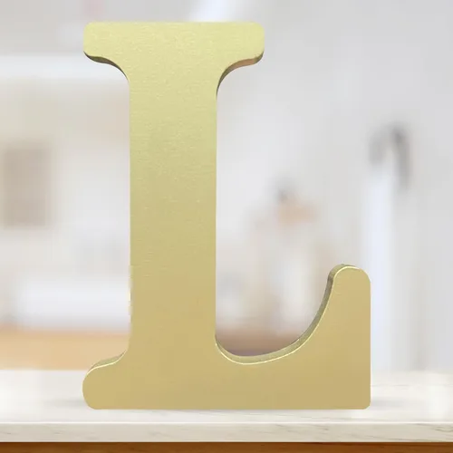 Vista 9 de Letras de madera doradas 3D de 4 pulgadas, alfabeto de madera sin terminar para tablero de cartas, decoración de pared, bricolaje, pintado