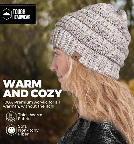 Vista 41 de Gorro de punto para mujer, cálido y suave, elástico, para clima frío de Tough Headwear
