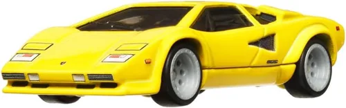Vista 2 de Lamborghini Countach LP 5000 QV Yellow Spettacolare Series Modelo de coche fundido a troquel por Hot Wheels