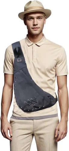 Vista 9 de Mochila de nylon para el pecho, mochila de viaje en bicicleta y gimnasio