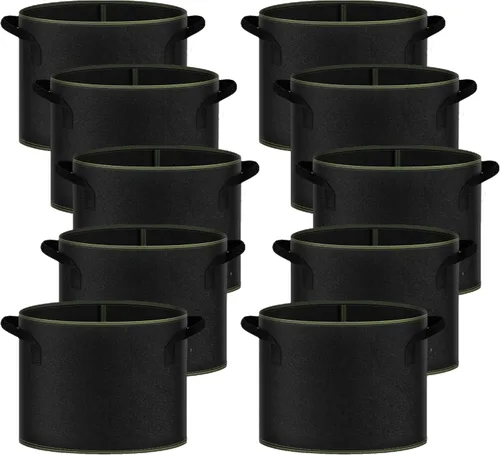 Vista 18 de iPower - Bolsa de cultivo para plantas de 5 galones, paquete de 6, resistentes, de tela con asas de nylon, contenedores de 300g de tela no tejida