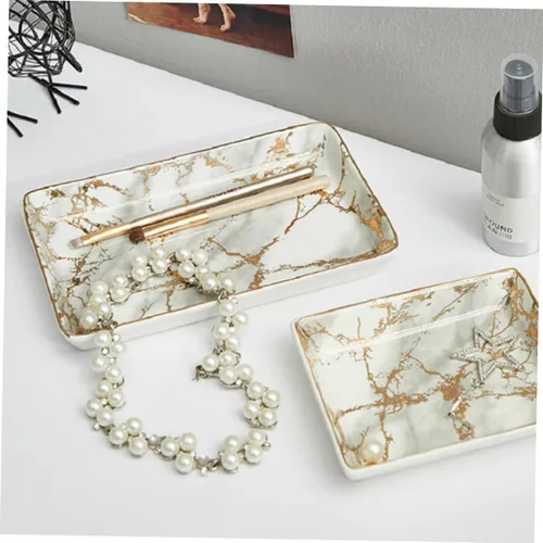 Vista 2 de PACKOVE 3pcs Ceramic Ring Plate Trinket Tray Ceramic Jewelry Dish Ceramic Jewelry Tray Ceramic Earring Tray Ceramic Ring Tray Ceramic Tray Bandejas