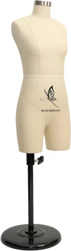 Vista 6 de Forma de vestido de media escala (no para adultos) Vestido corto de costura en miniatura 1:2 que se forma directamente en el cuerpo
