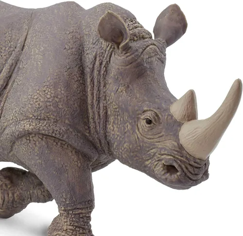 Vista 5 de Safari Ltd. Figura de rinoceronte blanco – Figura detallada de plástico de 12.5 pulgadas – Divertido juguete educativo para niños, niñas y niños a