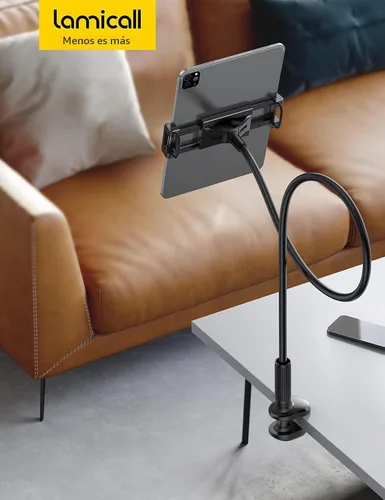 Vista 7 de Lamicall Soporte de soporte de tableta de cuello de cisne para cama Negro