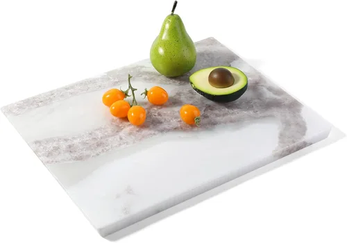 Vista 25 de Koville Tabla de cortar de mármol para cocina, tabla grande de quesos de losa de mármol de 16 x 12 pulgadas, tabla de servir rectangular