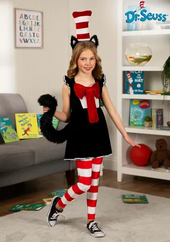 Vista 2 de elope Disfraz de Dr. Seuss El gato en el sombrero para niñas