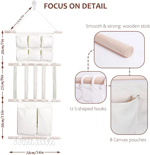 Vista 4 de cherrboll Organizador de lazos para el pelo con soporte para diadema para niñas, colgador de almacenamiento de pinzas para el cabello con ganchos