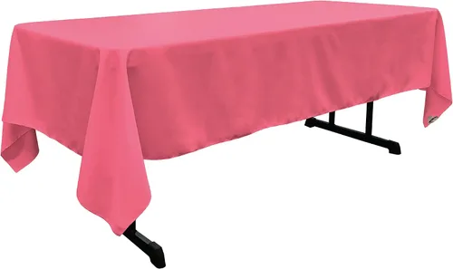 Vista 5 de LA Linen Mantel rectangular lavable de popelín de poliéster, resistente a las manchas y a las arrugas, cubierta de mesa 60x84, mantel de tela