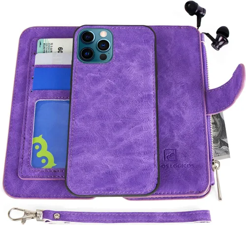 Vista 25 de MODOS LOGICOS Funda para iPhone 11, cartera desmontable, 2 en 1, almacenamiento en efectivo con cremallera, hasta 14 ranuras para tarjetas, 1 Negro