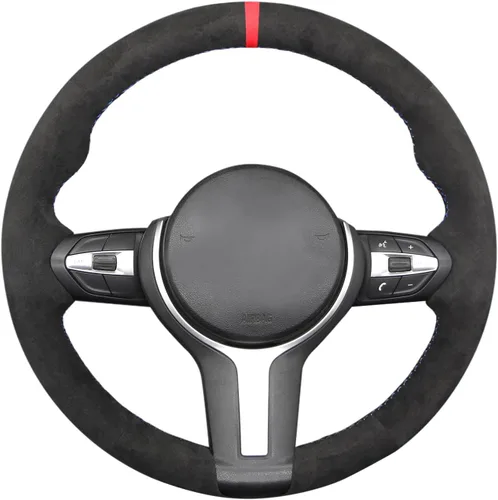 Vista 51 de MEWANT - Funda para volante de automóvil cosida a mano de Athsuede para BMW F87 M2 F80 M3 F82 M4 M5 F12 F13 M6 F85 X2 X5 M F86 X6 M F33 F30 M