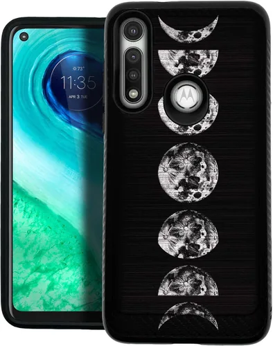 Vista 9 de CasesOnDeck - Funda de doble capa compatible con Motorola Moto G Power (2020) [Armadura cepillada] Carcasa de dos piezas de metal cepillado