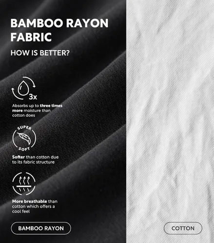 Vista 2 de DAVID ARCHY Camiseta interior de rayón de bambú para hombre que absorbe la humedad, cuello redondo, camisetas elásticas para hombres, paquete de 3