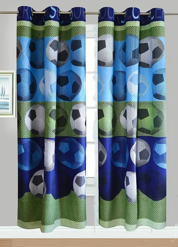 Vista 4 de Linen Plus Juego de cortinas de 2 paneles con ojales para adolescentes, niños y niñas (dinosaurio azul)
