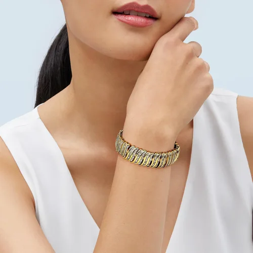 Vista 2 de Pulsera de tenis con diamantes de 2 quilates en latón chapado en 18 K