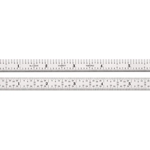 Vista 10 de Starrett Regla de acero totalmente flexible con acabado cromado satinado, lectura rápida y graduación en pulgadas, graduación 3R, 6 pulgadas